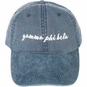 Baseball Caps Gamma Phi Beta (N) Sorority Baseball Hat Cap Cursive Name Font Gamma phi - Midnight Blue - C118SDWXKRC $18.00