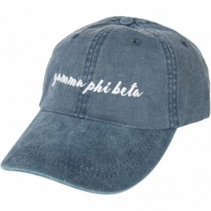 Baseball Caps Gamma Phi Beta (N) Sorority Baseball Hat Cap Cursive Name Font Gamma phi - Midnight Blue - C118SDWXKRC $18.00