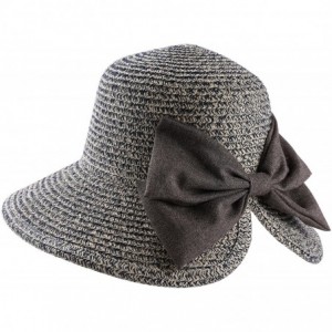 Sun Hats Haley Women's Medium Size Sun Hat with Bow - Navy Blue - CW183KCTUXH $26.54