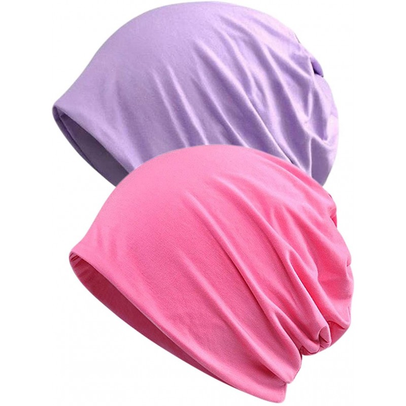 Skullies & Beanies Women's Baggy Slouchy Beanie Chemo Hat Cap Scarf - Style A-2 Pack - C718ZX4YDQD $15.39