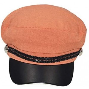 Newsboy Caps Women Fisherman-Beret-Newsboy Cap Cotton Fiddler Captain-Sailor Hat Yacht - Orange - CY18Y04N4RI $7.20