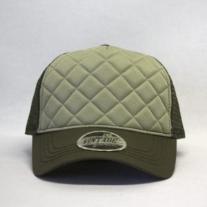 Baseball Caps Plain Cotton Twill Mesh Adjustable Snapback Low Profile Baseball Cap - Quilt Olive Green/Pty/Olive Green - CG18...