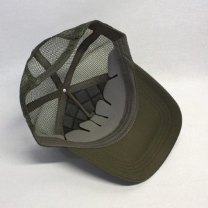 Baseball Caps Plain Cotton Twill Mesh Adjustable Snapback Low Profile Baseball Cap - Quilt Olive Green/Pty/Olive Green - CG18...