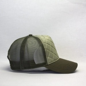 Baseball Caps Plain Cotton Twill Mesh Adjustable Snapback Low Profile Baseball Cap - Quilt Olive Green/Pty/Olive Green - CG18...