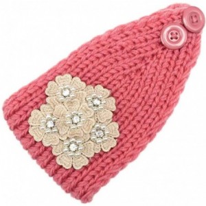 Headbands Bohemia Knitting Headband Handmade Keep Warm Hairband - Pink - C512MDUFJRZ $10.48