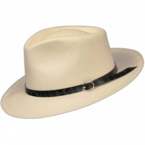 Cowboy Hats (1" & .5") Embossed Patterned Leather Panama Hat Band - "Black Alligator .5""" - CV18KCQS0QU $21.38