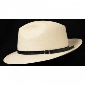 Cowboy Hats (1" & .5") Embossed Patterned Leather Panama Hat Band - "Black Alligator .5""" - CV18KCQS0QU $9.85
