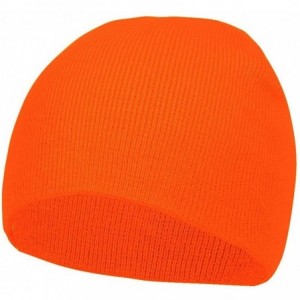 Skullies & Beanies Short Cuffless Beanies - Neon Orange - CT12MH0HAIV $10.71