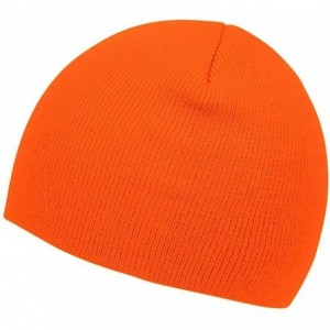 Skullies & Beanies Short Cuffless Beanies - Neon Orange - CT12MH0HAIV $10.71