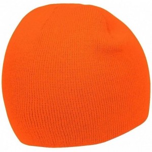 Skullies & Beanies Short Cuffless Beanies - Neon Orange - CT12MH0HAIV $10.71