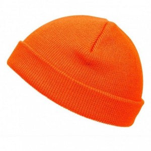 Skullies & Beanies Short Cuffless Beanies - Neon Orange - CT12MH0HAIV $10.71