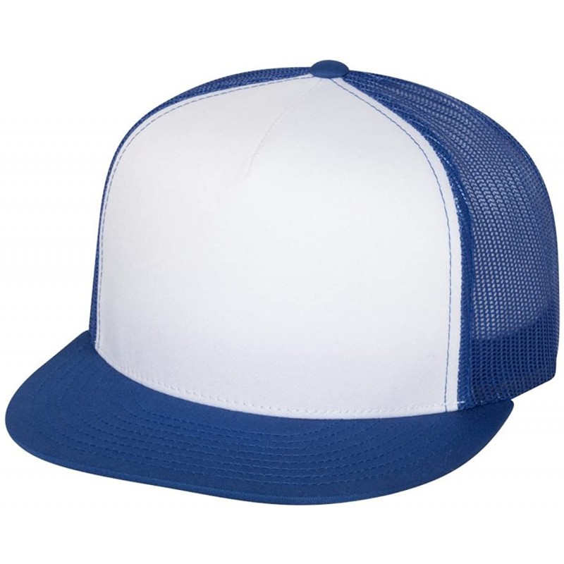 Baseball Caps Yupoong 6006W Unisex Adult Classic Two Tone Trucker Cap - Royal/ Wht/ Royl - C711KLRNZ2T $8.43