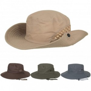 Skullies & Beanies Summer Outdoor Sun Hat Sun Protection Bucket Hat Mesh Hat Drying Fishing Cap for Women&Men - Coffee - CL18...