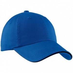 Baseball Caps Signature Sandwich Bill Cap with Striped Closure C830 - Royal/ Black - CE1123HLYZ5 $9.54