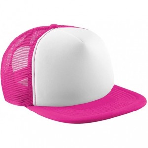 Baseball Caps Vintage Plain Snap-Back Trucker Cap - Fuchsia/White - CK11E5OBMRJ $9.28