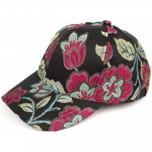 Baseball Caps Hatsandscarf Exclusives Oriental Flower Geometric Pattern Baseball Cap (BA-740-1) - Oriental Rose-3 - CX18QA9U2...