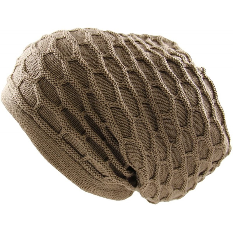 Skullies & Beanies Rasta 100% Cotton Dreadlock Beanie - Khaki - CU125NXWER7 $25.81