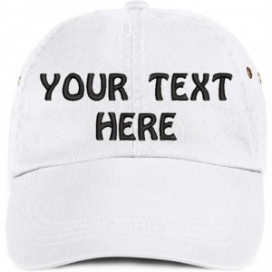 Baseball Caps Soft Baseball Cap Custom Personalized Text Cotton Dad Hats for Men & Women. Embroidered Your Text - White - CI1...