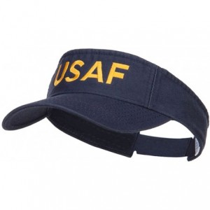 Visors USAF Embroidered Cotton Washed Visor - Navy - CX184WX9CLX $16.16