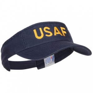 Visors USAF Embroidered Cotton Washed Visor - Navy - CX184WX9CLX $16.16