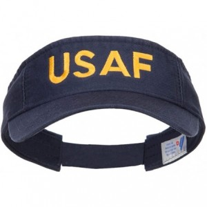 Visors USAF Embroidered Cotton Washed Visor - Navy - CX184WX9CLX $16.16