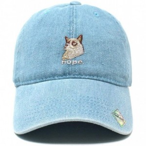 Baseball Caps Grumpy Cat Design Dad Hat l - Light Denim - CS18NH2YZD2 $31.48