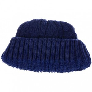 Skullies & Beanies Womens Winter Knit Beanie Hat Plush Fleece Lined - 709navy - CK18ZAUKCO2 $26.44