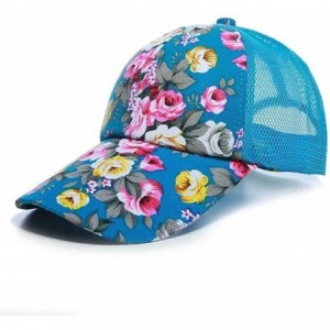 Baseball Caps Unisex Casual Floral Headwear Stretchy Soft Hats Comfort Baseball Cap Baseball Caps - Blue - CD18RIYY6RH $14.60