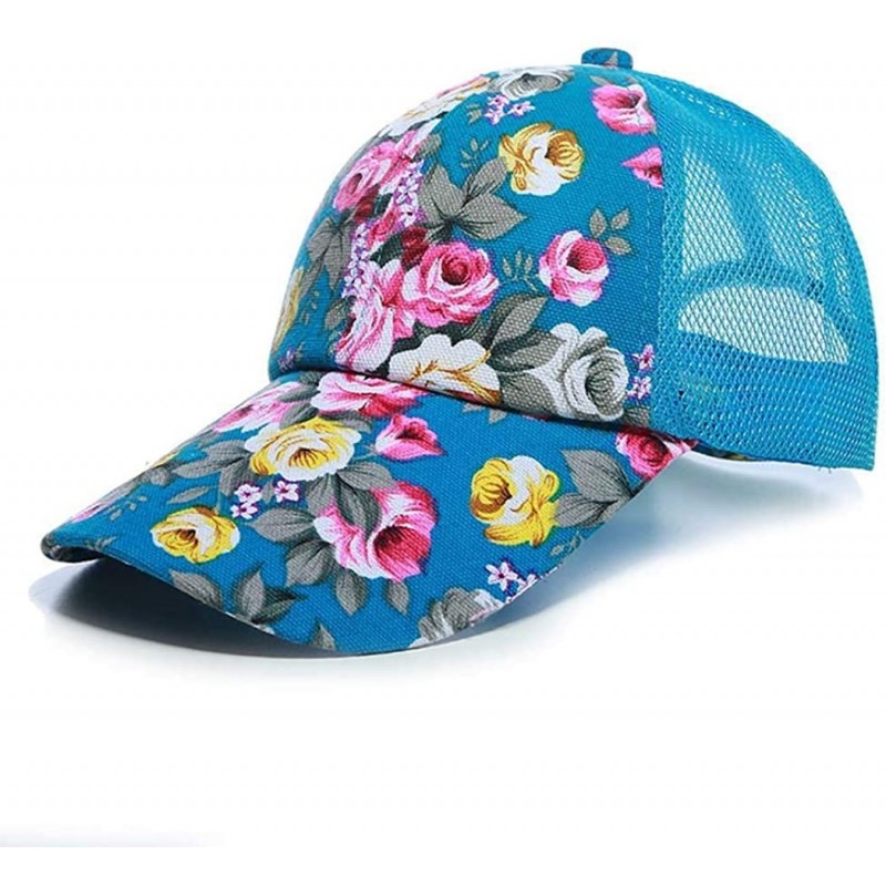 Baseball Caps Unisex Casual Floral Headwear Stretchy Soft Hats Comfort Baseball Cap Baseball Caps - Blue - CD18RIYY6RH $14.60