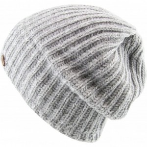 Skullies & Beanies Super Warm Slouchy Fleeced Long Beanie Warm Fur Lined Winter Knit Hat Thick Skull Cap - C518I9L4SD4 $10.17