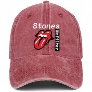 Baseball Caps Men Women Vintage Washed Baseball Cap Twill Adjustable Fashion Music Cowboy Hat - Red - CV18TLUCG2A $13.54