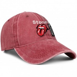 Baseball Caps Men Women Vintage Washed Baseball Cap Twill Adjustable Fashion Music Cowboy Hat - Red - CV18TLUCG2A $13.54