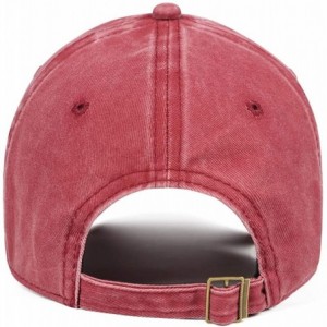 Baseball Caps Men Women Vintage Washed Baseball Cap Twill Adjustable Fashion Music Cowboy Hat - Red - CV18TLUCG2A $13.54