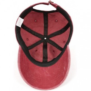 Baseball Caps Men Women Vintage Washed Baseball Cap Twill Adjustable Fashion Music Cowboy Hat - Red - CV18TLUCG2A $13.54