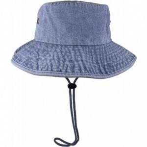Sun Hats 100% Cotton Stone-Washed Safari Booney Sun Hats - Denim Blue - CS18I22WH5G $12.99