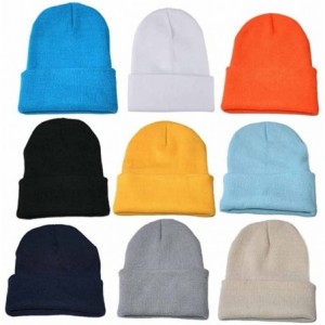 Skullies & Beanies Classic Men's Warm Winter Hats Acrylic Knit Cuff Beanie Cap Unisex Daily Beanie Hat (Gray) - CV18L3985SW $...
