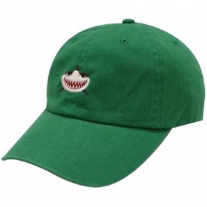 Baseball Caps Shark Face Cotton Baseball Dad Caps - Kelly Green - C317YEURIZG $11.72