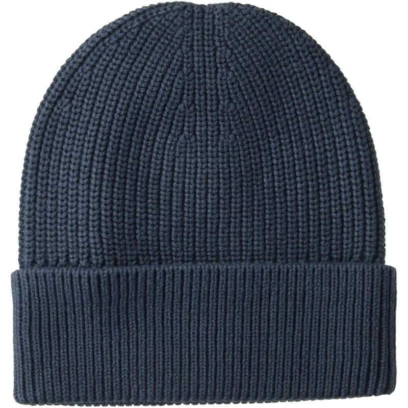 Skullies & Beanies Men's Soft Cotton Beanie - Solid Navy - CA18E2LURM9 $16.66