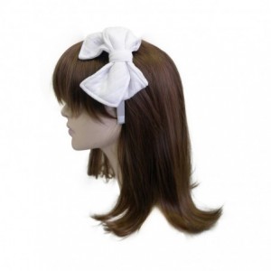 Headbands White Headband with Quilted Bow Girls Hair Band (DaCee Designs) - White - CC11V7AJ9YL $11.11
