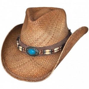 Cowboy Hats Forbidden Treasure Western Raffia Straw Cowboy Hat - C311KW59AKF $91.47