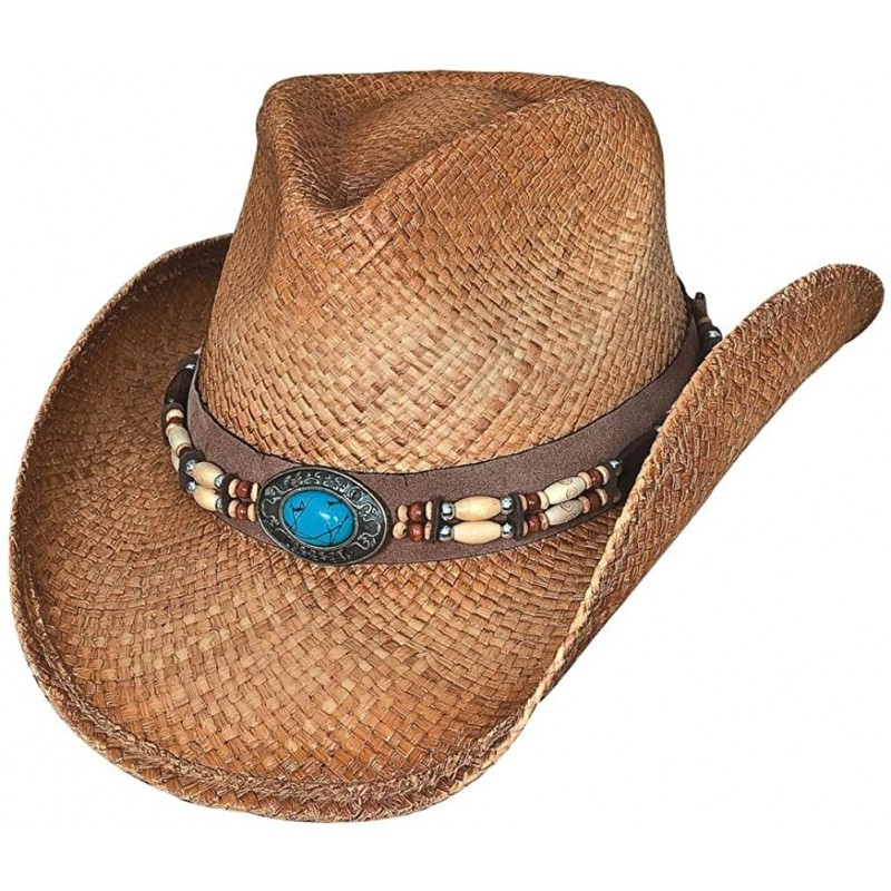 Cowboy Hats Forbidden Treasure Western Raffia Straw Cowboy Hat - C311KW59AKF $76.05