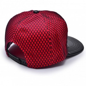 Baseball Caps Bat Man Logo Baseball Cap w/Black Mesh Hip-hop Snapback Hat - Red - CY12M73YPMN $11.09