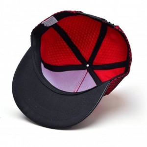 Baseball Caps Bat Man Logo Baseball Cap w/Black Mesh Hip-hop Snapback Hat - Red - CY12M73YPMN $11.09