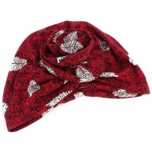 Skullies & Beanies Women Pleated Twist Turban African Printing India Chemo Cap Hairwrap Headwear - Wine Red1 - CV18U7GG9UH $1...