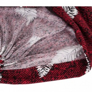 Skullies & Beanies Women Pleated Twist Turban African Printing India Chemo Cap Hairwrap Headwear - Wine Red1 - CV18U7GG9UH $1...