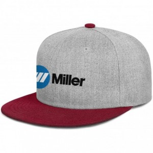 Baseball Caps Mens Miller-Electric- Baseball Caps Vintage Adjustable Trucker Hats Golf Caps - Burgundy-63 - C118ZLH0QCN $18.40