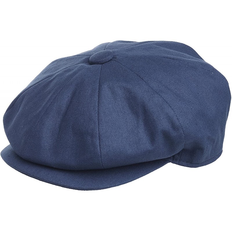 Newsboy Caps Men's 8 Piece 'Newsboy' Style Flat Cap 100% Cotton - Blue - CU182AU63NW $43.06