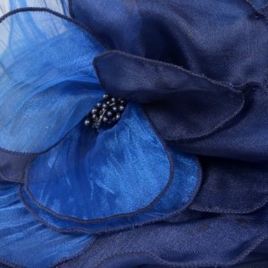 Sun Hats Ladies Kentucky Derby Church Hat Wide Brim Leaf Flower Bridal Dress Hat s037 - Ruffle-navy - CF17YIZK4KS $19.00