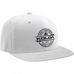 Baseball Caps Snap-Back Hat - White/White With Black Embroidered Logo - CG12MZJ92R6 $15.09