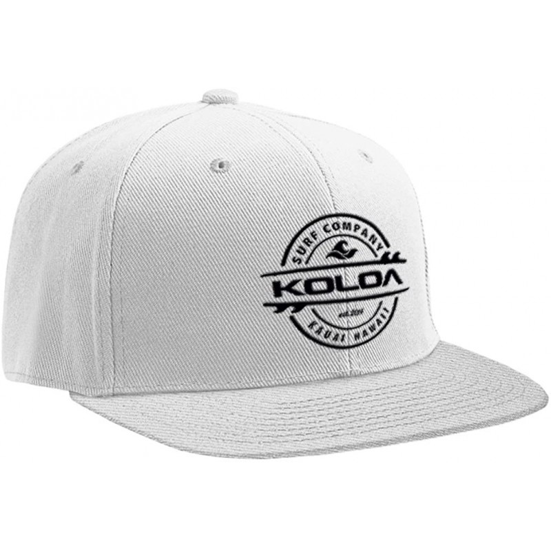 Baseball Caps Snap-Back Hat - White/White With Black Embroidered Logo - CG12MZJ92R6 $15.09